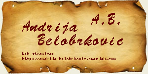 Andrija Belobrković vizit kartica